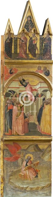 Saint John the Evangelist on Patmos, his Ascension, c1315-1360. Creator: Workshop of Pietro Lorenzetti.