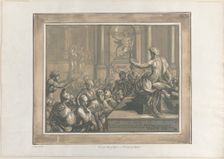 Saint John the Evangelist preaching in a temple, 1724. Creator: Anton Maria Zanetti