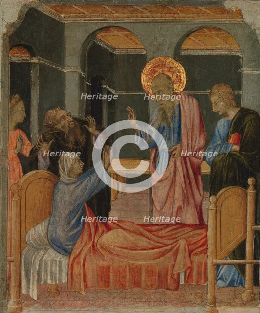 Saint John the Evangelist Raises Drusiana, ca. 1460. Creator: Giovanni di Paolo.