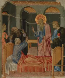 Saint John the Evangelist Raises Drusiana, ca. 1460. Creator: Giovanni di Paolo