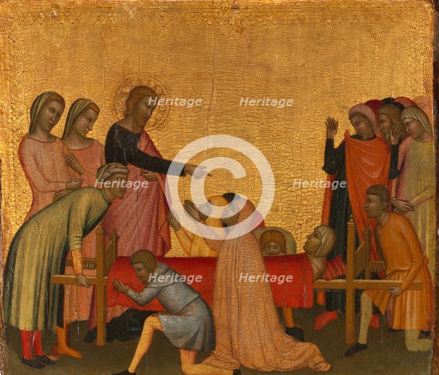 Saint John the Evangelist Raises Satheus to Life, ca. 1370. Creator: Francescuccio Ghissi.