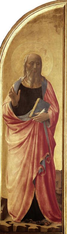 Saint John the Evangelist (right shutter panel of the Tabernacle of the Linaioli) , ca. 1433. Creator: Angelico, Fra Giovanni, da Fiesole (ca. 1400-1455)