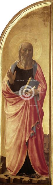 Saint John the Evangelist (right shutter panel of the Tabernacle of the Linaioli) , ca. 1433. Creator: Angelico, Fra Giovanni, da Fiesole (ca. 1400-1455).