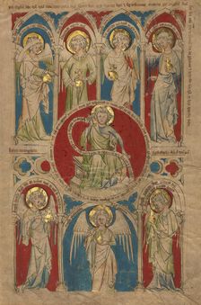 Saint John the Evangelist surrounded by Seven Angels, about 1340-1350. Creator: Unknown