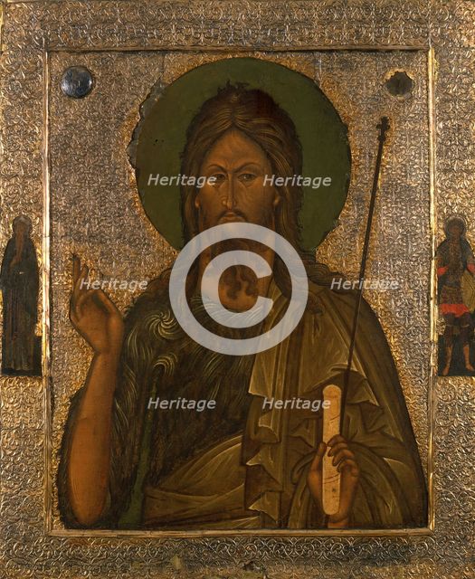 Saint John the Forerunner with Saint John Climacus and Saint Theodore Stratelates, after 1571.