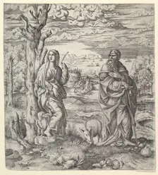 Saint John and Anthony in a Landscape, ca. 1544-45. Creator: Master IQV