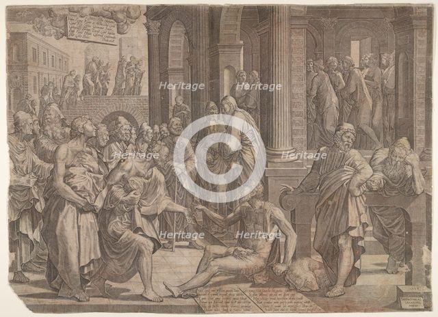 Saint John and Saint Peter Healing the Cripple, 1553. Creator: Lambert Suavius.