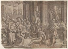 Saint John and Saint Peter Healing the Cripple, 1553. Creator: Lambert Suavius