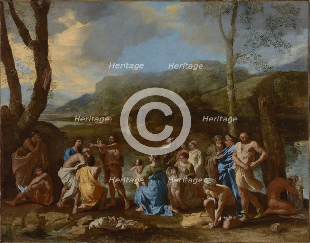 Saint John Baptizing in the River Jordan, about 1630s. Creator: Nicolas Poussin.