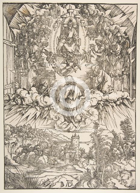 Saint John before God and the Elders, from The Apocalypse, ca. 1496. Creator: Albrecht Durer.