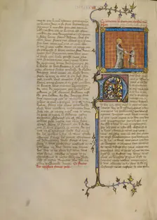 Saint John Handing a Letter to Messenger, about 1360-1370. Creator: Master of Jean de Mandeville