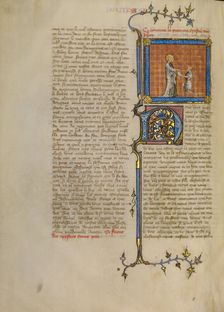 Saint John Handing a Letter to Messenger, about 1360-1370. Creator: Master of Jean de Mandeville