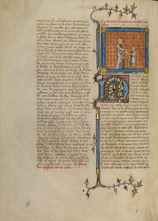 Saint John Handing a Letter to Messenger, about 1360-1370. Creator: Master of Jean de Mandeville