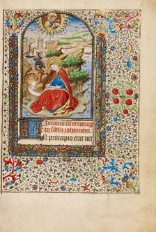 Saint John on the Island of Patmos; Book of Hours, about 1440-1450. Creator: Workshop of the Bedford Master