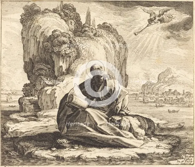 Saint John on the Isle of Patmos, 1625. Creator: Jacques Callot.