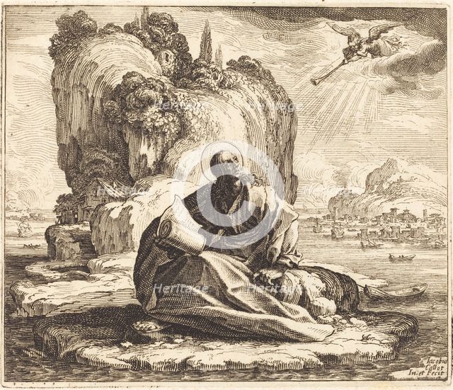 Saint John on the Isle of Patmos, 1625. Creator: Jacques Callot.