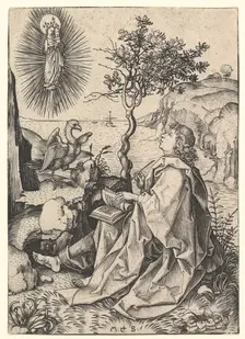 Saint John on Patmos, ca. 1435-1491. Creator: Martin Schongauer