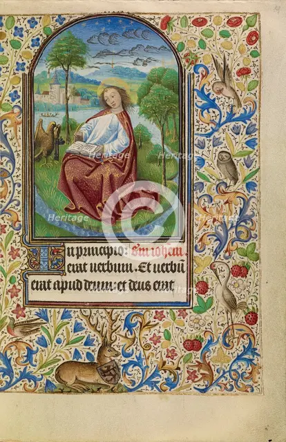 Saint John on Patmos; Book of Hours, about 1466-1470. Creator: Master of Jacques of Luxembourg.
