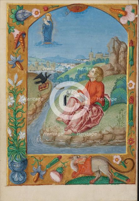 Saint John on Patmos; Book of Hours, early 16th century. Creator: Unknown.