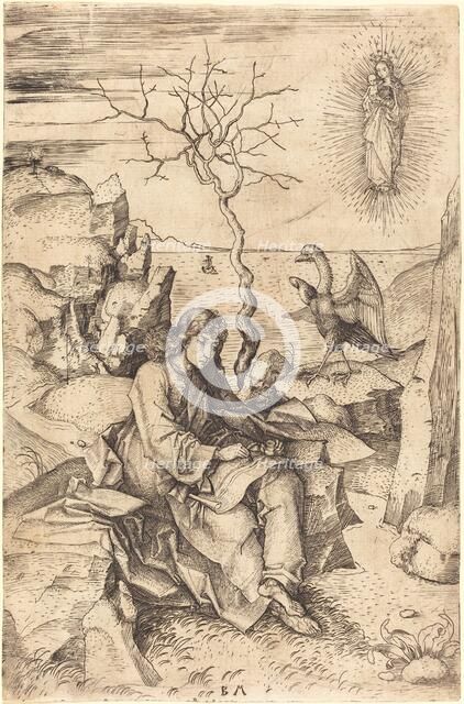 Saint John on Patmos, c. 1480/1490. Creator: Master B. M..