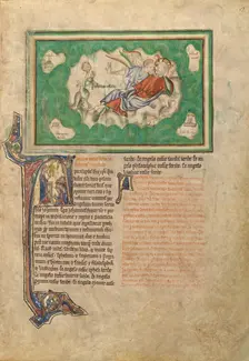 Saint John on Patmos; Dyson Perrins Apocalypse, about 1255-1260. Creator: Unknown