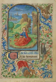 Saint John on Patmos; Prayer Book of Charles the Bold, 1469. Creator: Lieven van Lathem