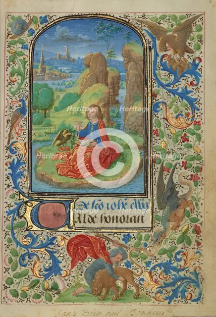 Saint John on Patmos; Prayer Book of Charles the Bold, 1469. Creator: Lieven van Lathem.