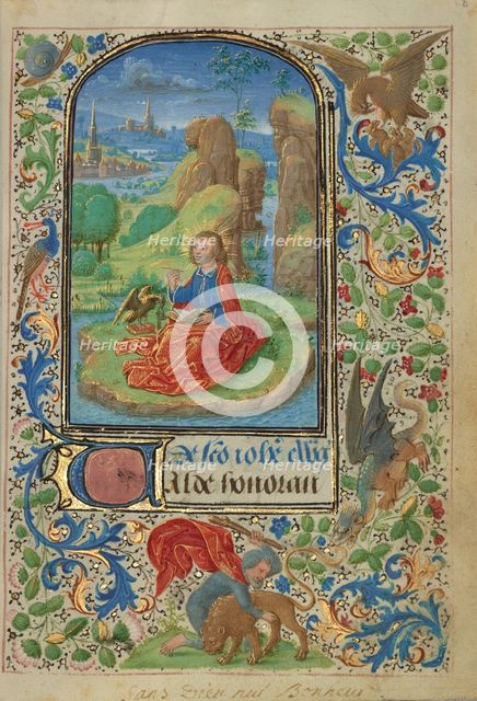 Saint John on Patmos; Prayer Book of Charles the Bold, 1469. Creator: Lieven van Lathem.