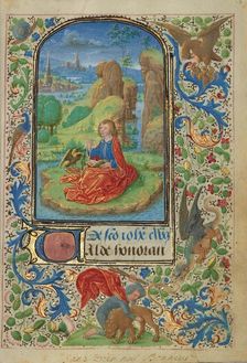 Saint John on Patmos; Prayer Book of Charles the Bold, 1469. Creator: Lieven van Lathem