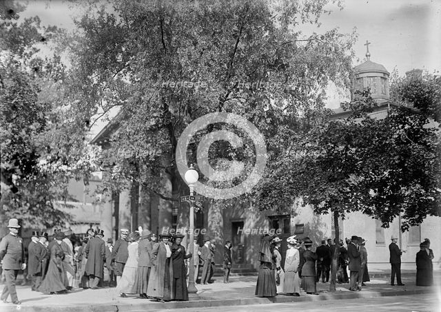 Saint John's P.E. Church - Admiral Schley, Funeral, 1911. Creator: Harris & Ewing.