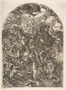 Saint John sees the Four Horsemen, from the Apocalyspe.n.d. Creator: Jean Duvet
