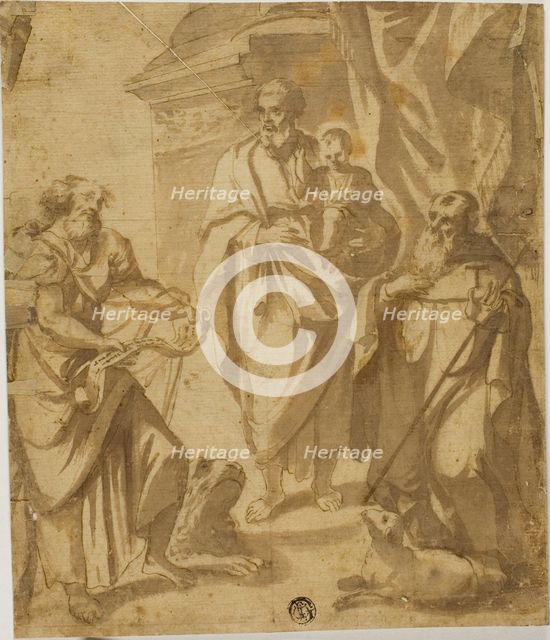 Saint Joseph and Christ Child, with Saints Mark and Anthony, n.d. Creator: School of Guido Reni Italian, 1575-1642.