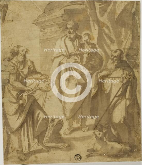 Saint Joseph and Christ Child, with Saints Mark and Anthony, n.d. Creator: School of Guido Reni Italian, 1575-1642.