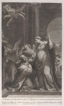 Saint Joseph asking the Virgin's pardon for having thought of deserting her..., 1760-1800. Creator: Giuliano Traballesi