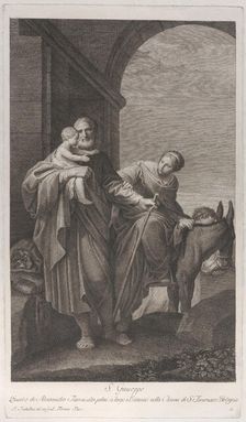 Saint Joseph carrying the Christ Child on the flight into Egypt, 1760-1800. Creator: Giuliano Traballesi