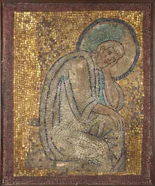 Saint Joseph. Fragment of the mosaic cycle in the Oratory of Pope John VII in the old..., 705-707. Creator: Anonymous master