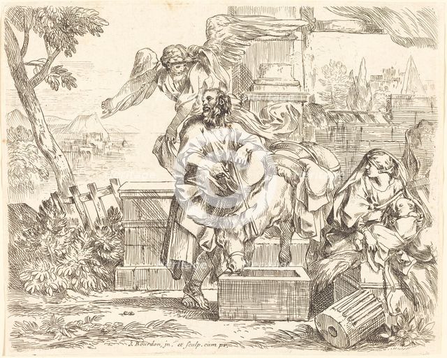 Saint Joseph Listening to the Angel's Counsel. Creator: Sébastien Bourdon.