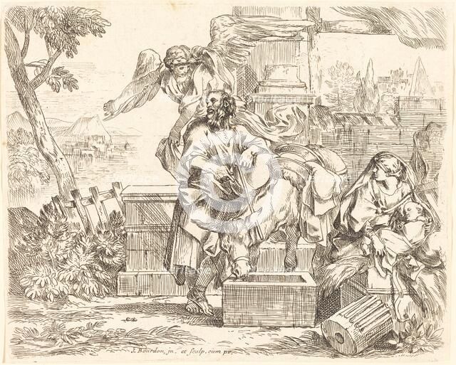 Saint Joseph Listening to the Angel's Counsel. Creator: Sébastien Bourdon.