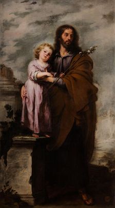 Saint Joseph with Infant Christ, 1665-1666. Creator: Murillo, Bartolomé Estebàn (1617-1682)