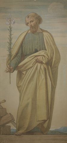 Saint Joseph with the lily staff, 1860. Creator: Eduard von Steinle