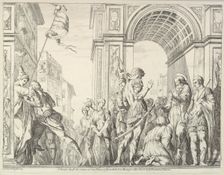 Saint James Cures a Blind Man, from "The Story of Saints James and Christopher in the Erem..., 1776. Creator: David Giovanni