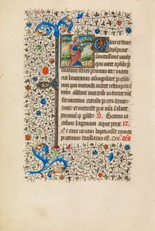 Saint James as a Pilgrim with a Purse and a Staff; Book of Hours, about 1440-1450. Creator: Workshop of the Bedford Master