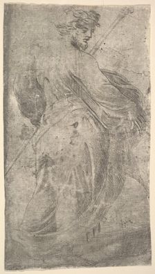 Saint James Major, a staff in his left hand, book in his right, from Christ and th..., ca. 1548-50. Creator: Andrea Schiavone