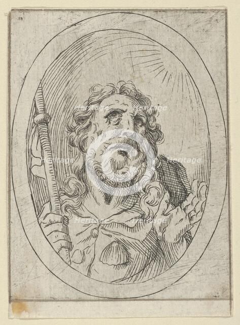 Saint James Major, looking upwards and holding a staff, from Christ, the Virgin, and ..., 1600-1640. Creator: Anon.