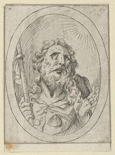 Saint James Major, looking upwards and holding a staff, from Christ, the Virgin, and ..., 1600-1640. Creator: Anon