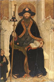 Saint James the Apostle with a Donor, c1450. Creator: Juan Rexach workshop