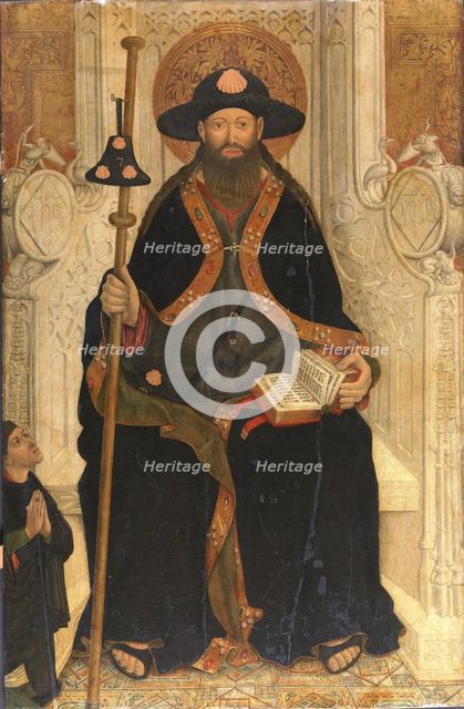 Saint James the Apostle with a Donor, c1450. Creator: Juan Rexach workshop.