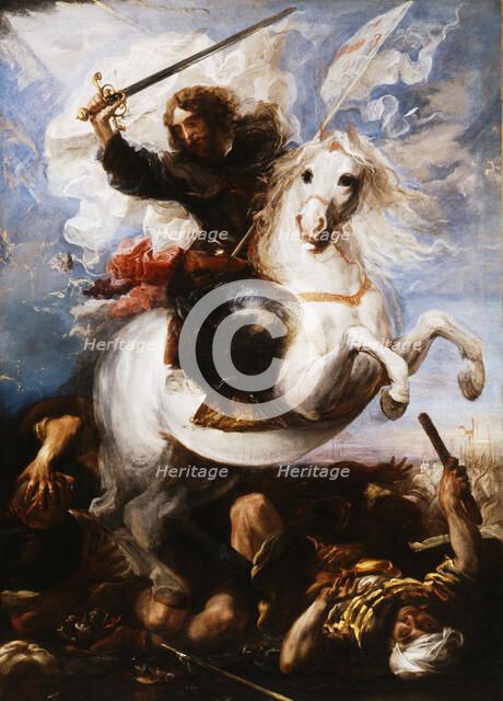 Saint James the Great in the Battle of Clavijo, 1660. Creator: Carreño de Miranda, Juan (1614-1685).