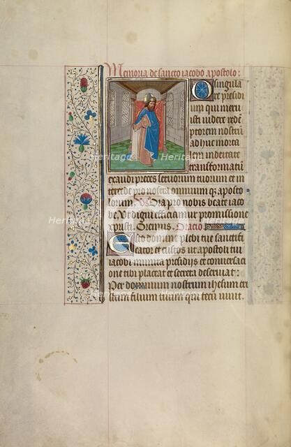 Saint James the Greater; Arenberg Hours, early 1460s. Creator: Workshop of Willem Vrelant.