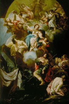 Saint James Vision of the Virgin of the Pillar, 1750/55. Creator: Antonio González Velásquez